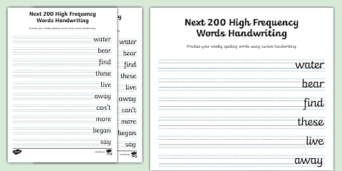 Next 200 High Frequency Words Flashcards