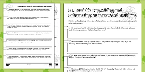 Adding and Subtracting Integers Word Problems Winter Laugh Libs for 6th ...