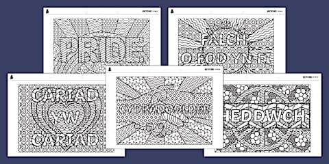 Beyond Cymru: Pride Mindfulness Colouring Sheets