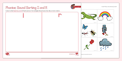 W/sound Grade R Grade R Phonics: Sound Sorting Cut-and-Paste Activity V and W