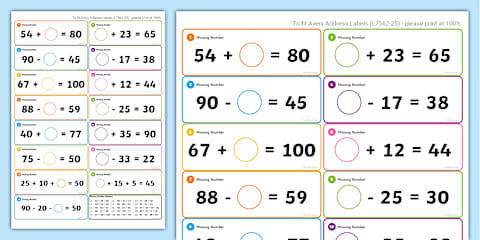 Grade 3 Missing Number Problems Worksheet