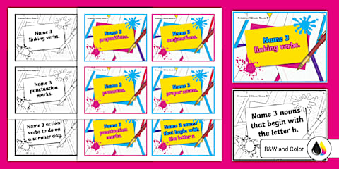 Grammar Edition: Name 3 Game PowerPoint & Google Slides for 3rd-5th Grade
