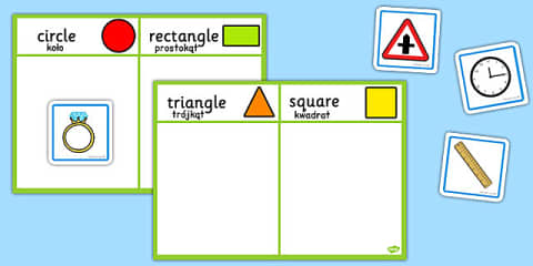 3D Shape Sorting Activity Polish Translation