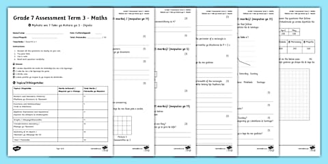 Grade 7 Maths - Term 3 - Assessment (CAPS Aligned)-Sepedi