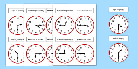 Time Writing Clocks Foldable Visual Aid Template Polish Translation