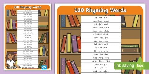 Off Rhyming Words Rhyming Word Cards