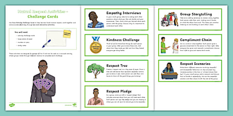 Respect Raffle Learning about Respect Cut and Stick Activity