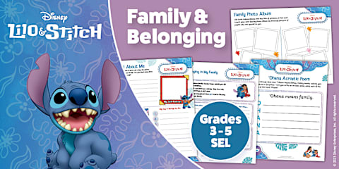 Stitch Homework Lilo & Stitch: What Makes Us Unique? SEL Worksheet for 3rd-5th Grade