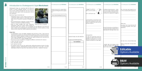 An Introduction to Shakespeare's Verse Lesson Pack