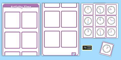 Visual Timetable Display with Clocks Arabic/English