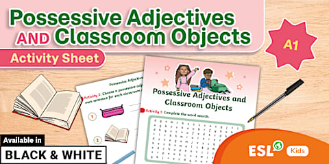 ESL Possessive Adjectives Multiple Choice Quiz Game [Kids, A1]