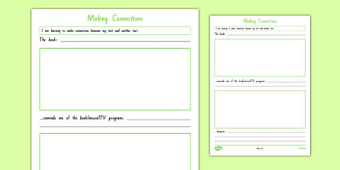 Making Connections Me to Text Worksheet
