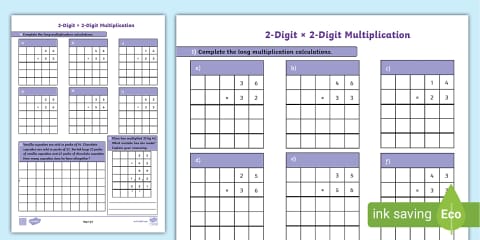 Long Multiplication Practice: 3 Digits x 2 Digits