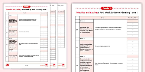 Grade 1 Robotics and Coding - Term 1 - First Term Resource Pack (CAPS ...