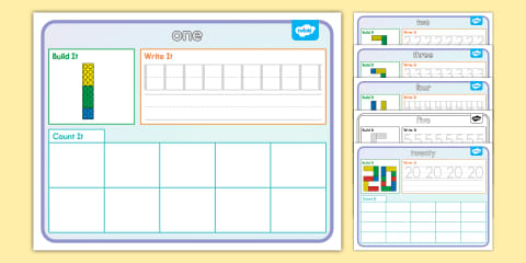Build a Tower 1 to 30 Building Block Number Cards