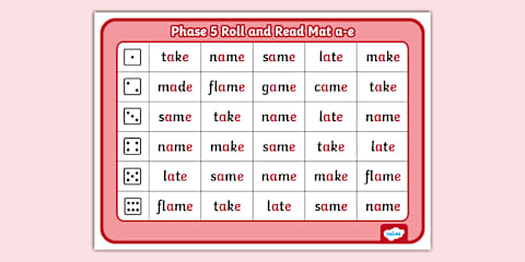 Phase 5 'a-e' Split Digraph Colour By Phoneme Real and Nonsense Words