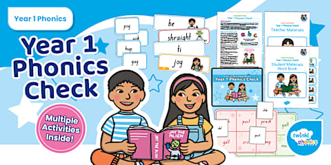 Phonics Screening Check: Galaxy and Alien Page Borders
