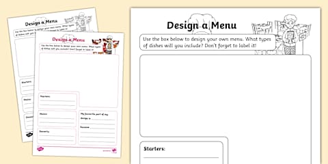 Menu Writing Frames