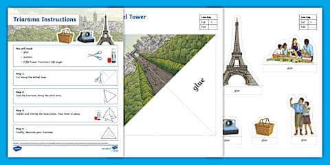 Eiffel Tower Folding Art Template