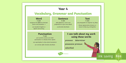 Year 2 Vocabulary, Grammar and Punctuation Word Mat
