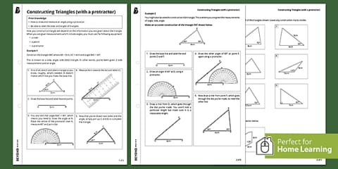 Constructing Triangles (with a Protractor) - Geometric Figure