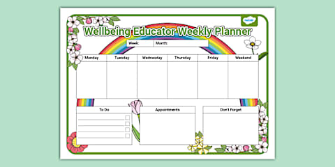 Wildflower Botanical Themed Educator Weekly Planner Template