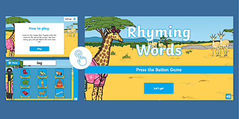 Interactive Rhiming Word Grade 3 Phonics: Rhyming Words Interactive Go! Game