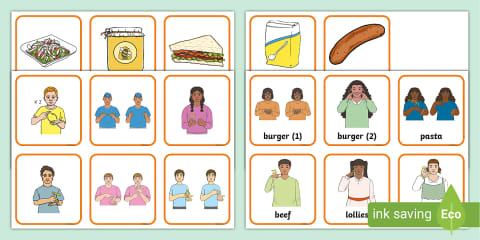 Auslan Vegetables Matching Cards