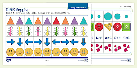 Grade R Robotics and Coding - Term 3 - Coding worksheet: Pattern ...