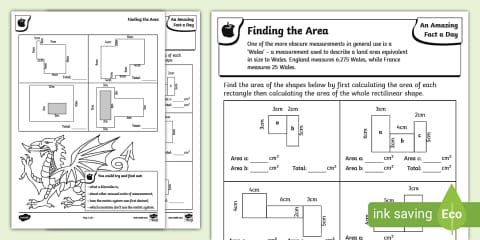 Calculating the Area of Compound Shapes Worksheet Pack