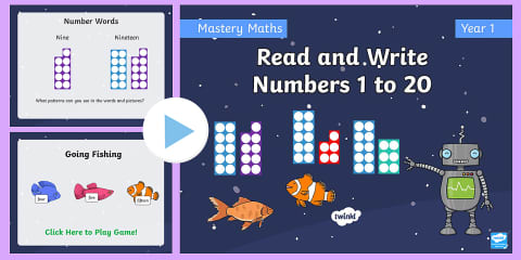 Read and Write Numbers From 1 to 20 in Numerals and Words Game