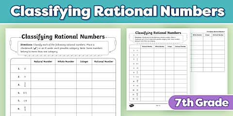 Seventh Grade Math Basic Skills Plotting Rational Numbers Practice ...