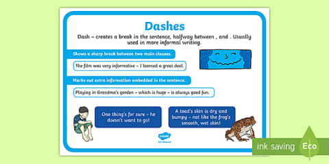 The Dramatic Dash Differentiated Worksheets