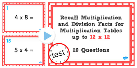Multiplication and Division Facts for the 7 Times Table PowerPoint Test