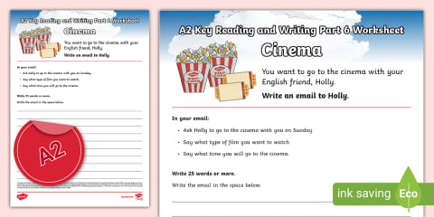 Key Reading Part6 A2 Key (KET) - Reading and Writing Part 6 - Practice Sheet (Restaurant)
