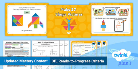 PlanIt Maths Year 1 Properties of Shapes Lesson Pack 4: Make 2D Shape ...