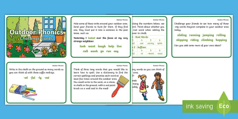 Phase 4 Outdoor Phonics Challenge Cards