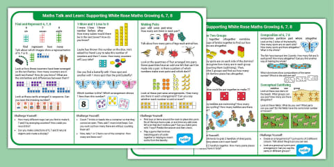 EYFS Maths Challenges to Support White Rose Maths Growing 6, 7, 8