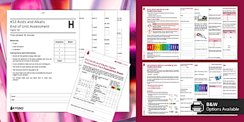 KS3 Chemical Reactions End of Unit Assessment Pack Higher