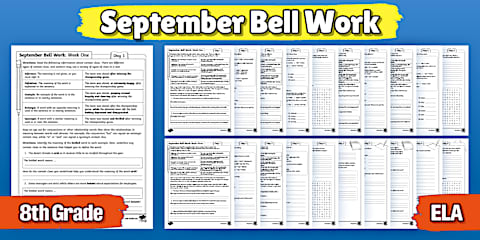Eighth Grade ELA October Bell Work Bundle
