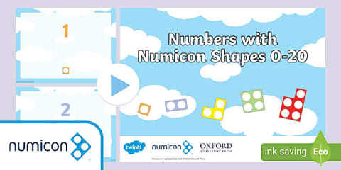 Numicon Shapes and Numbers to 20 Flashcards