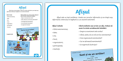 Afișul – Fișă de lucru