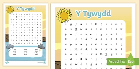 Parts of the Body Word Search Welsh