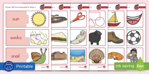 Letter Egrade R Grade R Phonics: Self-correcting Puzzle Letter f