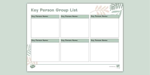 Muted Botanical Themed Key Children List