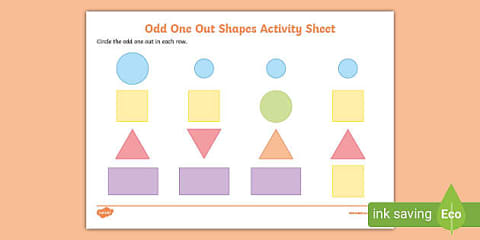 3D Shape Odd One Out Worksheet