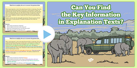 Y3 Information Texts: Explanation Model/Example Text