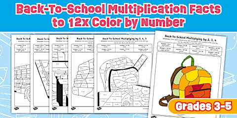 Cinco de Mayo Multiplication Facts to 12x Color by Number Worksheets ...