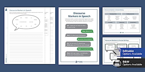 Discursive Text Display Discourse Markers in Formal Writing Display Poster