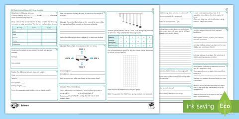 AQA (Separate) Physics Unit 5: Forces Higher Revision Mat